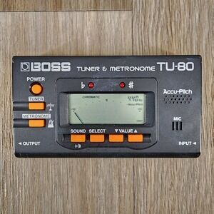 Boss TU-80 Digital Chromatic Tuner Metronome Accu-Pitch Tested Works Black